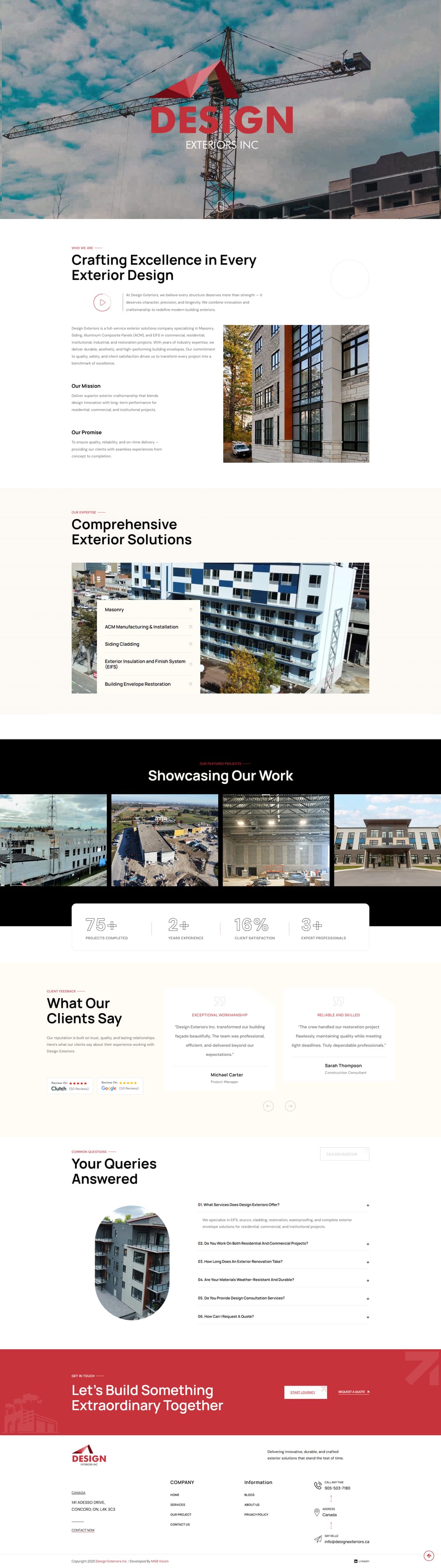 Design Exterior website by Devjour Technologies