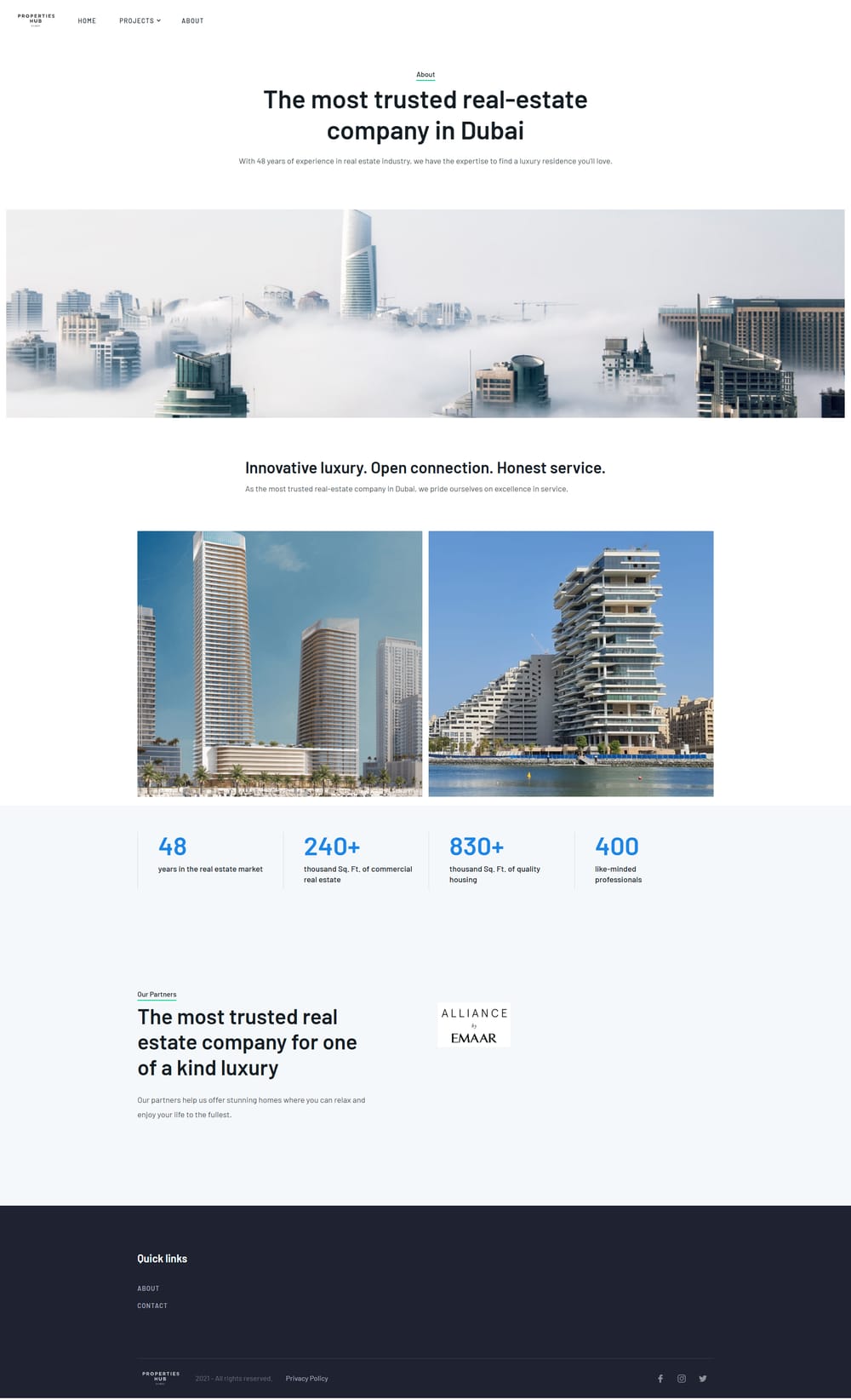 Properties Hub Dubai page