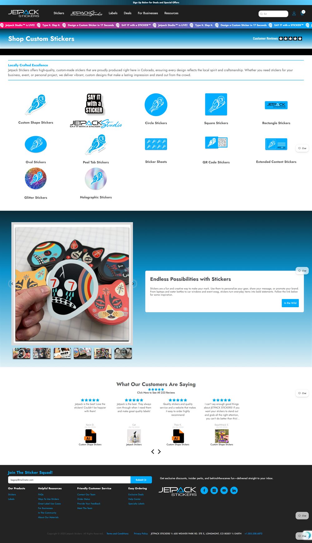 Jetpack Stickers page