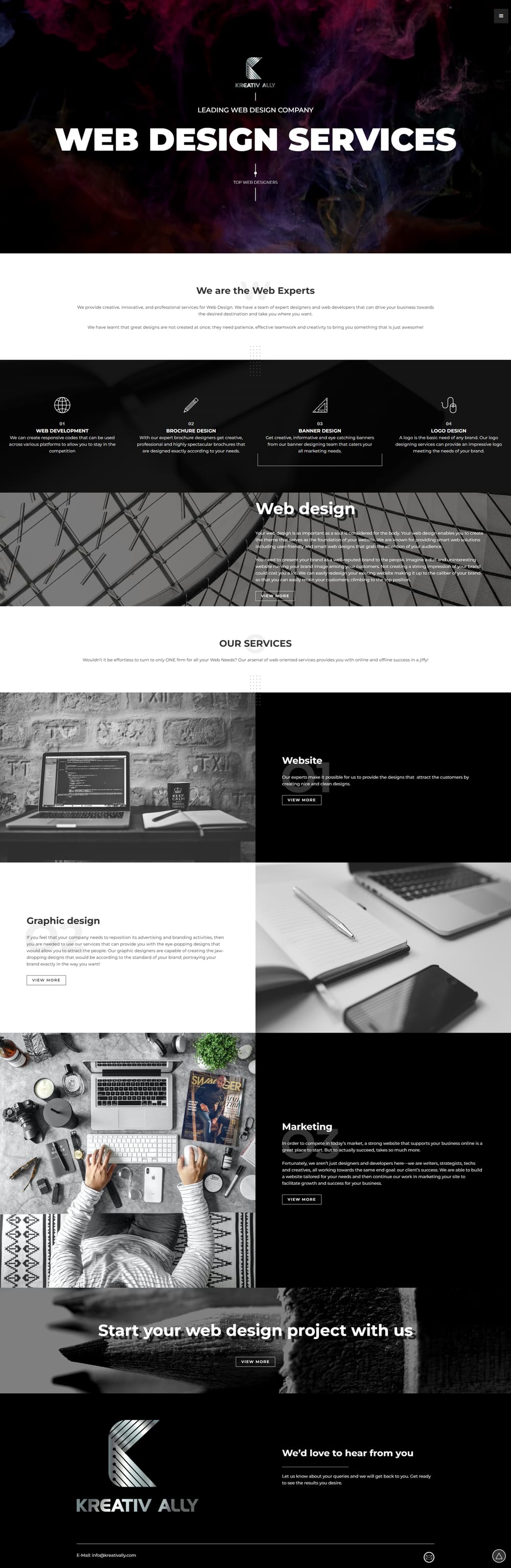 Kreativally website by Devjour Technologies