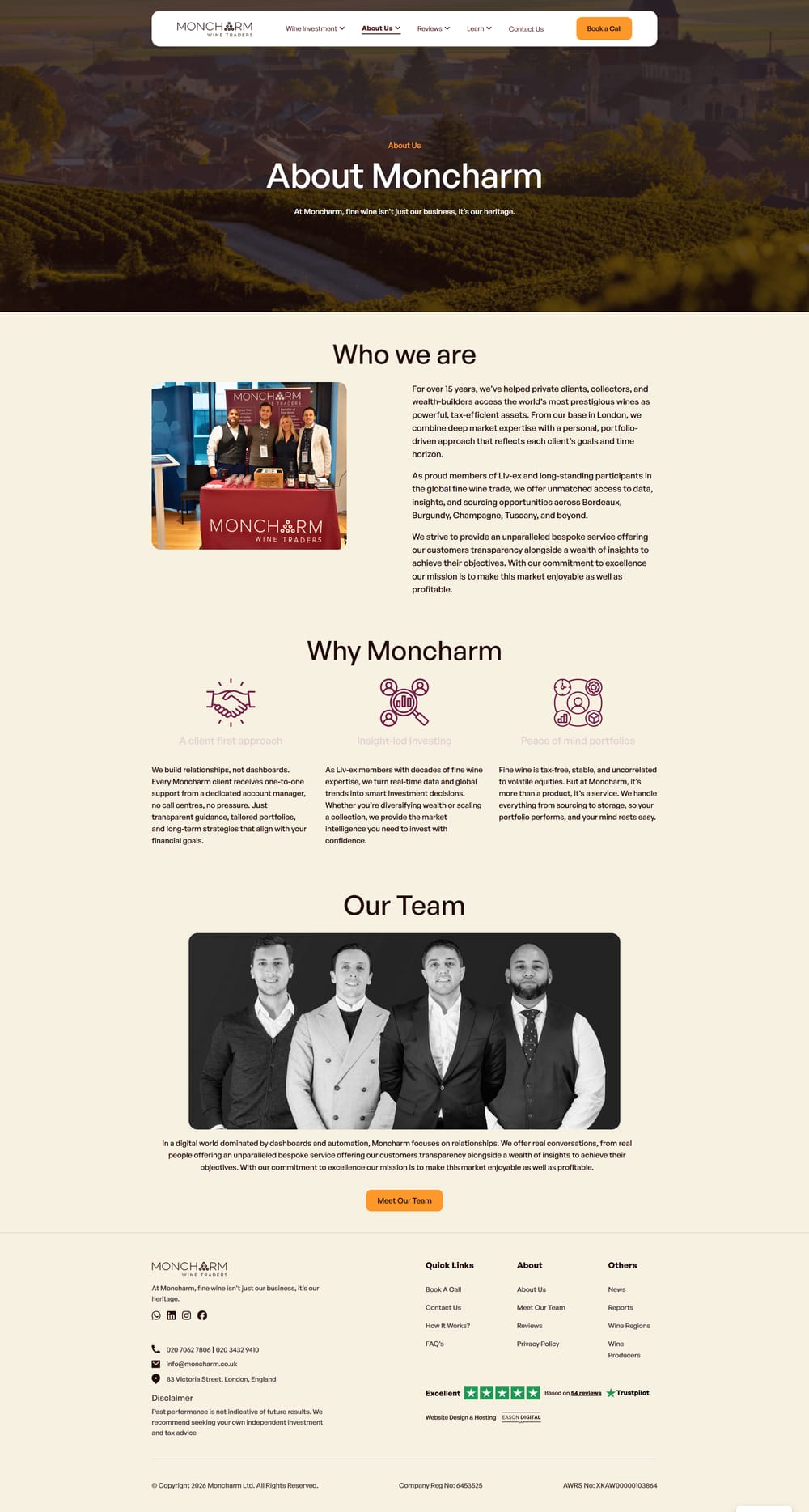 Moncharm Wine Traders page