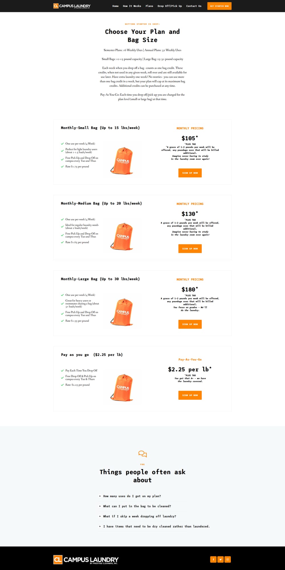 UT Campus Laundry page