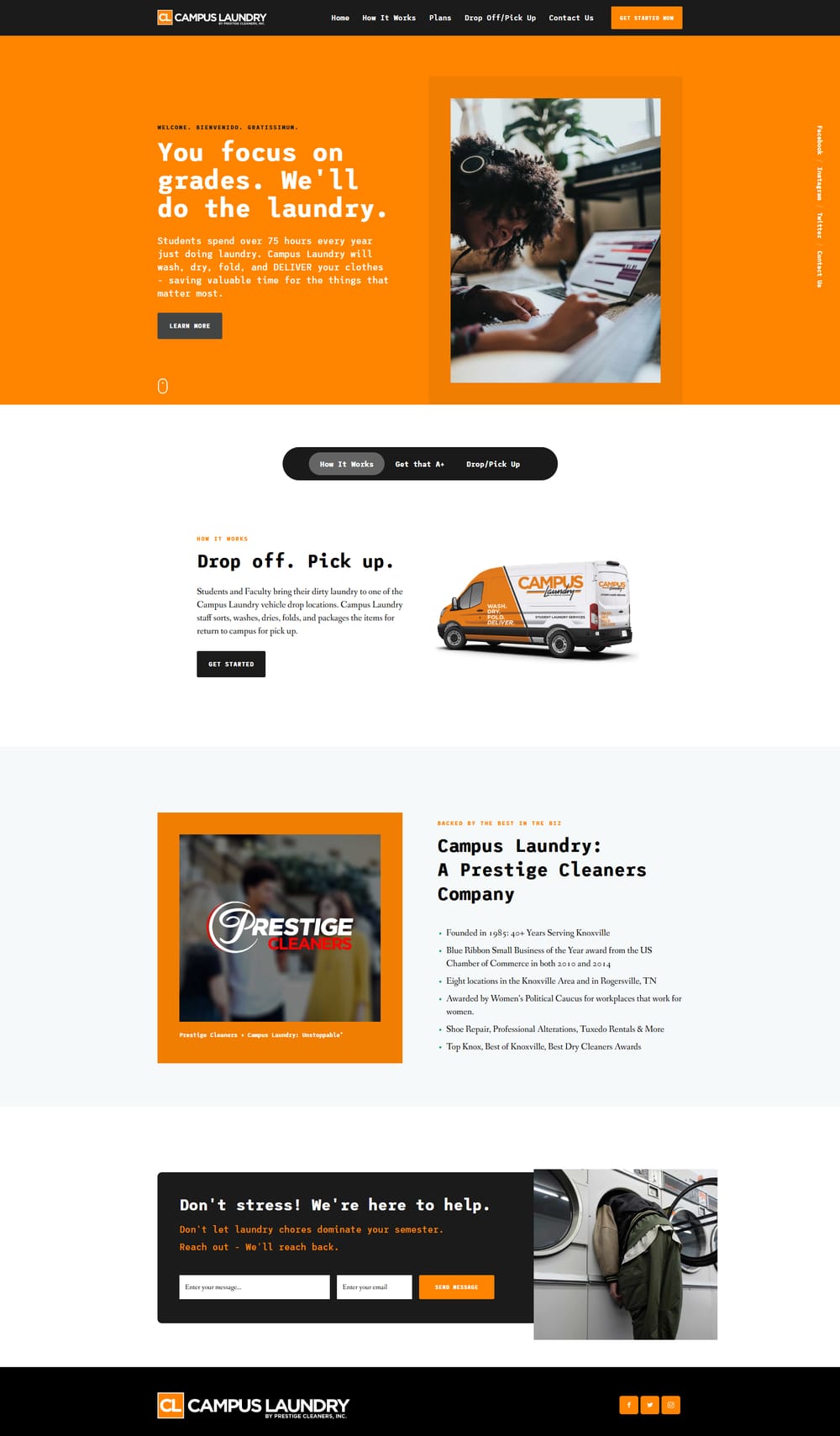 UT Campus Laundry website by Devjour Technologies